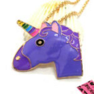 Betsey Johnson Purple Unicorn Necklace